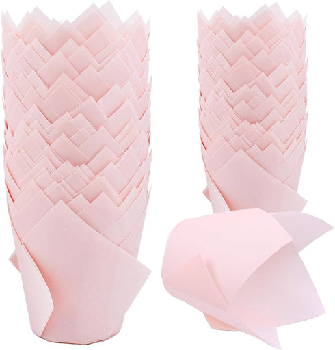200 Pieces Tulip Cupcake Muffin Liners Greaseproof Paper Baking Cups Cupcake Wrappers for Birthday Wedding Party Baby Showers Catering Restaurants...