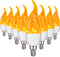 E12 Flame Bulbs 8 Packs, 3 Mode LED Candelabra Flame Light Bulb 2.0 Watt Warm White Chandelier Flame Bulbs,1800k Candle Light Bulbs, Flame Tip for...