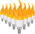 E12 Flame Bulbs 8 Packs, 3 Mode LED Candelabra Flame Light Bulb 2.0 Watt Warm White Chandelier Flame Bulbs,1800k Candle Light Bulbs, Flame Tip for...