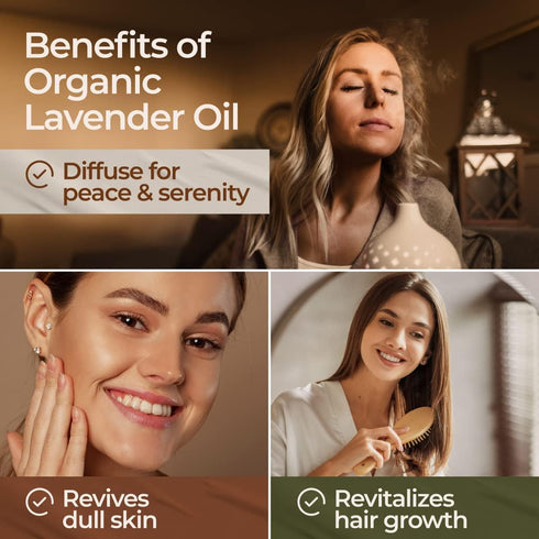 Gya Labs Organic Lavender Essential Oil for Diffuser & Skin - 100% Natural Organic Lavender Oil for Aromatherapy & Feelings of Relaxation - Lavend...