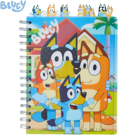 Innovative Designs Bluey Tab Journal Notebook, Spiral Bound, 144 Lined Pages, 8 x 7 inches, Blue...