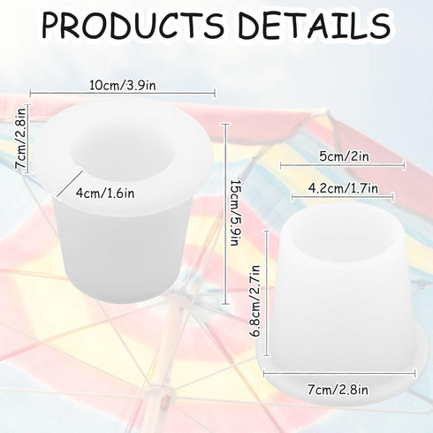 2Pcs Patio Table Umbrella Hole Ring Plug, Pool Umbrella Sleeve Stabilizer Cone Wedge, Silicone Umbrella Table Ring Hole Insert for 2-2.5 Inch Tabl...