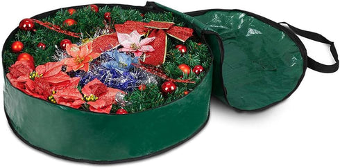 ProPik Christmas Wreath Storage Bag 30" - Garland Holiday Container with Tear Resistant Material - Featuring Heavy Duty Handles and Transparent Ca...