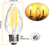ROMANJOY F15 Dimmable LED Light Bulbs Led Porch Light Bulb 8W Equivalent 80W 2700K Warm White E26 Edison Vintage Bulb Flame Wrinkle Clear Glass Co...