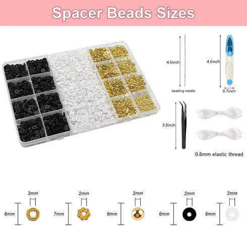 SEMATA Friendship Bracelet Making Kit for Girls Clay Beads, White Clay - Gold Beads for Bracelets Making & Jewelry Making...