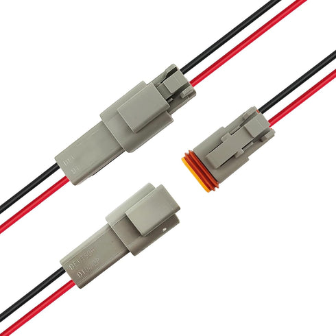 HYAT 14 AWG 2 Pin DT Connector Waterproof Automotive Electrical Connector, Male and Female Way Auto Electrical Wire Connectors Harness for Car Tru...