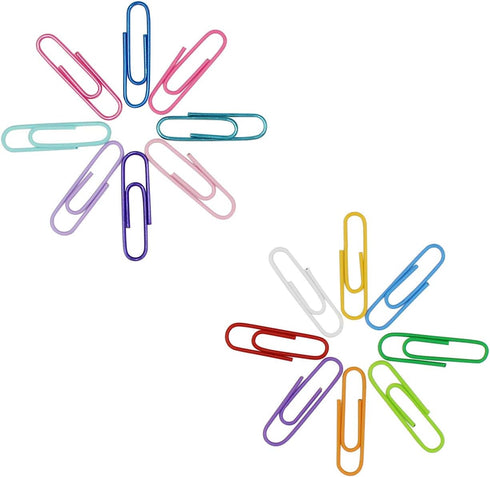 200pcs Coloured Paper Clips with Plastic Box Plastic Coated Metal Paper Clips for Office Stationery 33mm 20 Colors...
