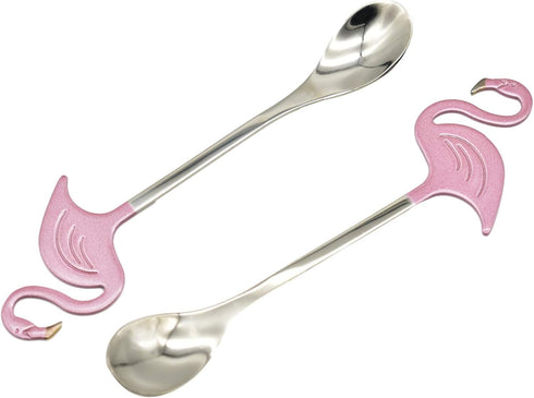 Maydahui 2PCS Flamingo Spoons 5.1 inch Animal Spoon18/10?304?Stainless Steel Dessert Coffee Stirring Spoon Teaspoon Tableware Kitchen Tools...