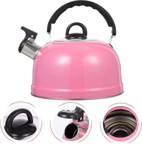Kichvoe Stovetop Whistling Tea Kettle Stainless Steel Hot Water Fast Boiling Teapot with Ergonomic Handle Coffee Kettle Hot Water Boiler for Home ...