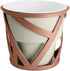 The HC Companies 6 inch Indoor Plant Pot with Stand – Small Curio Planter in Cottage Stone with a Geometric Stand in a Copper Finish...