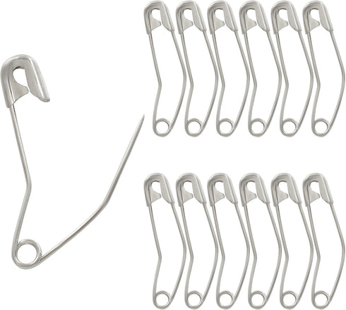 120Pcs 1-1/2 Inch Curved Safety Pins, Quilting Basting Pins Versatile and Sturdy Nickel-Plated Steel Pins for Precise Quilting...