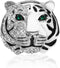 Rhinestone Tiger Head Brooch Pins.Gold Silver Animal Lapel Pin,Charm Lion Coat Collar Brooch for Men Suit Pin...