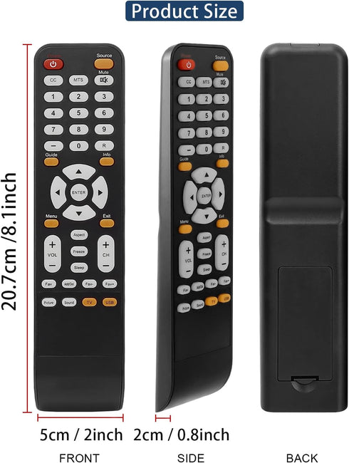 New KR008Y008 Remote Control for Sceptre X322BV-HD X325BV-FHDU X325BV-FHD E328BV-HDH X425BV-FHD3 E165BD-HD E195BV-SHD E195BD-SHD LCD LED HD TV Con...