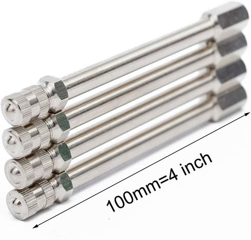 Tiziri 4xPCS 100mm 4inch Wheel Valve Extension Rod Extender Stem Caps for ATV RV Car Truck Tyre Tire 10cm Chrome...