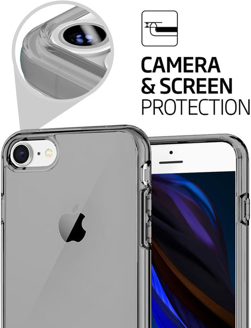 TENOC Phone Case Compatible with iPhone SE (2nd 2020 and 3rd 2022 Generation) & iPhone 7 & iPhone 8, Gray Case Clear Shockproof Protective Bumper ...