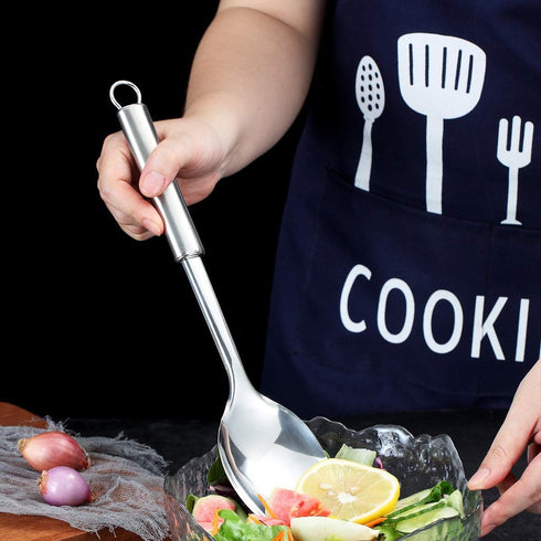 Berglander Solid Spoon, Stainless Steel Solid Cooking Spoon,Solid Serving Spoon, Kitchen Spoons, Spoon for Cooking, Basting Spoon Non-Stick And He...