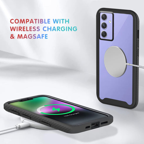 Compatible with Samsung A54 5g Case 360 Degree Full Protection Clear,Samsung Galaxy A54 Phone Case Silicone Support Wireless Charging Shockproof L...