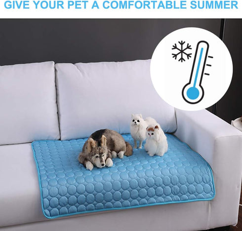 Dog Cooling Mat, Pet Cooling Pads for Dogs Cats Washable Summer Kennel Mat, Breathable Self Cooling Blanket Pad Ice Silk Sleep Mat Non-Toxic Dog C...