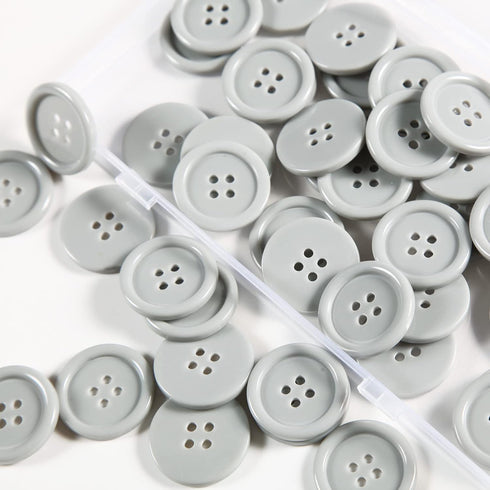 60pcs Gray Buttons Sewing Plastic Resin 1inch Buttons for crafts Flatback Large Grey Buttons 4 Holes DIY Craft Sewing Buttons (Gray 25mm/1inch)...