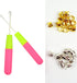 2 Pcs Latch Hook Crochet Needle with 30 Pcs Dreadlocks Silver Gold Metal Decoration Braiding Hair Rings for Crochet Hooks Braids Hair Decoration A...