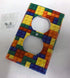 Colorful Bricks Design Print Image Electrical Outlet Plate...