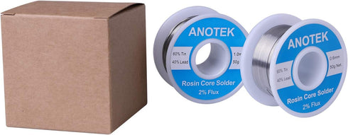 Solder Wire 60/40 Solder Wire Tin Lead Rosin Core, 0.6mm and 1.0mm Solder Wire with Rosin for Electrical Soldering and DIY(0.6mm and 1.0mm/ 50g)...