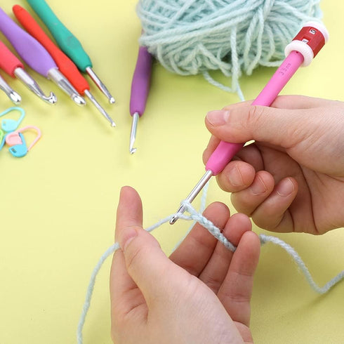 5.0 mm Crochet Hook Ergonomic Soft Handle Perfect for Lacework Extra Long? Knitting Needles (5.0 mm)...