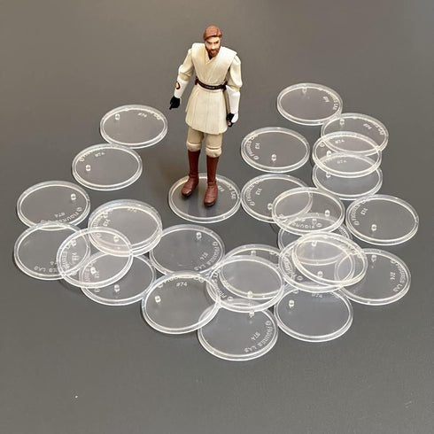 30Pcs 37.5mm wide Round Clear Action Figure Display Stands Fit for 3.75” MODERN Star Wars / MODERN Gi Joe / Marvel Legends Figure toy...