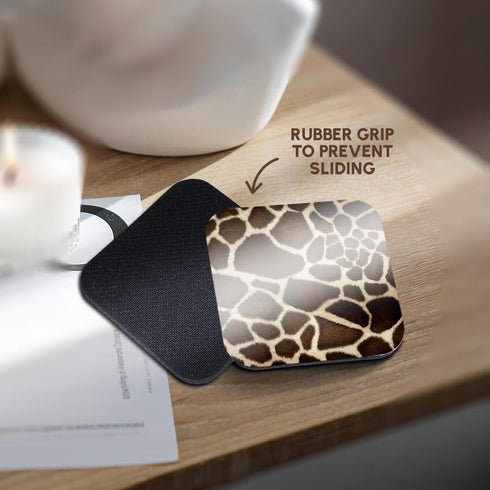 3dRose cst_34786_2 Giraffe Coat Soft Coasters, Set of 8...