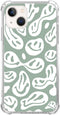 Aesthetic Sage Green Trippy Smile Face Case Compatible with iPhone 14 Plus, Cute Pastel Smile Face Case for iPhone 14 Plus for Teens Women Men, Tr...