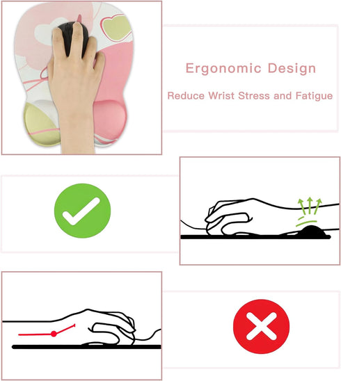 Personalized Mouse Pad with Wrist Support Gel,Small Cute Mouse Pads and Coaster Set,Comfortable Mouse Pad for Laptop computer Home Office Supplies...