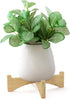 Bamboo Plant Stand Indoor Outdoor, Wooden Flower Pot Stand Fit 6 Inch Pots, Modern Planter Stand, Single Plant Holder Riser Rack Shelf for Patio H...