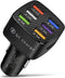 Car Charger Adapter, 6 Ports USB QC3.0 Fast Phone Charger, Car Interior Accessories Fit for All Vehicles, Multi-Port Car Phone Charger with LED Li...