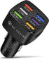 Car Charger Adapter, 6 Ports USB QC3.0 Fast Phone Charger, Car Interior Accessories Fit for All Vehicles, Multi-Port Car Phone Charger with LED Li...