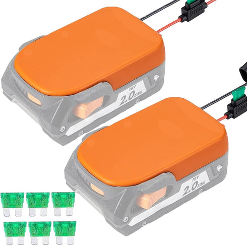 ?2 Packs? Power Wheel Adapter for AEG RIDGID 18V MAX Lithium Battery Adapter Power Wheels Battery Converter Kit with Fuses & Wire Terminals, 12AWG...