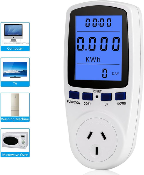 US Plug Multi Functional Power Meter with Backlight Monitor, Voltage Electricity Power Measurement Socket Outlet, Home Tools Kits...