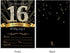 25 Sweet Sixteen Black Double-sided 5x7 Party Invitations Kit with Gold Metallic Pen and Envelopes...