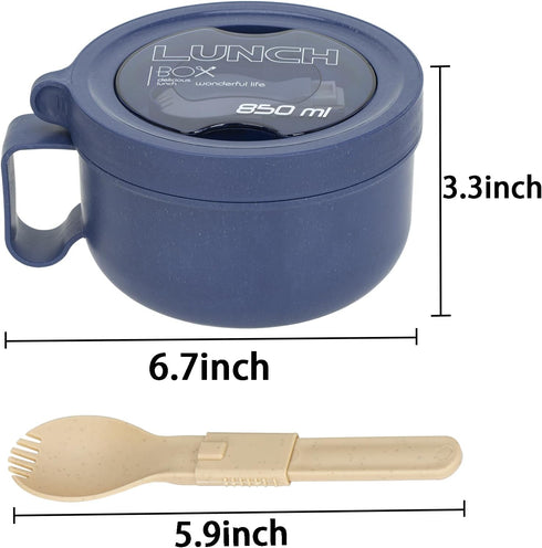 Unbreakable Microwave Soup Mugs with Lids and Handles,Microwave Ramen Bowl with Lid for Soup and Instant Noodles,Oatmeal, Gumbo, Salad,BPA Free (S...