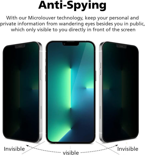 [2 PACK Privacy Screen Protector for iPhone 12/12 Pro, Anti-Spy Full Glue PET EPU Hybrid Screen Protector, Self-Healing, Case Friendly, Easy Insta...