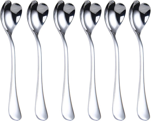 Mini Coffee Spoons, Demitasse Spoons, heart shaped spoons, 4.9-inch18/10 Stainless Steel Spoons Set Espresso Spoons, set of 6...
