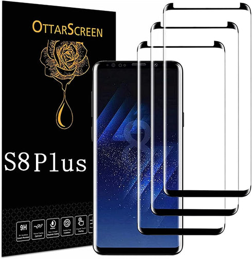 Galaxy S8 Plus Screen Protector, 3 Pack Tempered Glass Screen Protecto?3 Pack ?3D Glass 9H Hardness Tempered Glass Screen Protector for Samsung Ga...