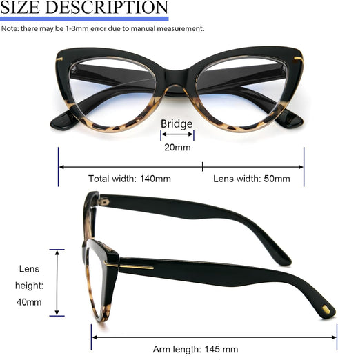 DXYXYO Oversized Cat Eye Reading Glasses Women Blue Light Blocking with Magnification 1.5 Vintage Fashion 3 Pack Anti Blue Retro Cute Computer Rea...