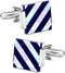 Mother of Pearl Cuff-links Onyx Stripe Tuxedo Cufflinks in a Gift Bag Wedding Gift for men (Blue and Silver)...