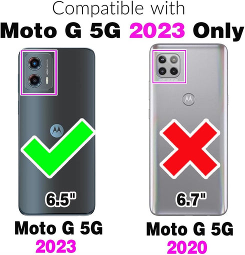 Phone Case for Motorola Moto G 5G 2023 Wallet Cover with Crossbody Shoulder Strap and Leather Credit Card Holder Pocket Slim Stand Cell Accessorie...
