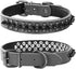 Adjustable Genuine Leather Spiked Studded Dog Collars for Small Medium Large Pets Like Pit Bull Bulldog Pugs Husky (S, Black1)...