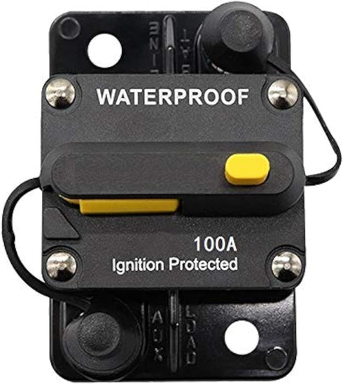 100Amp Waterproof Circuit Breaker 30A-300A Auto Car Protection Inline Fuse Stereo Switch Fuse Holders Without Fuse Replacing...