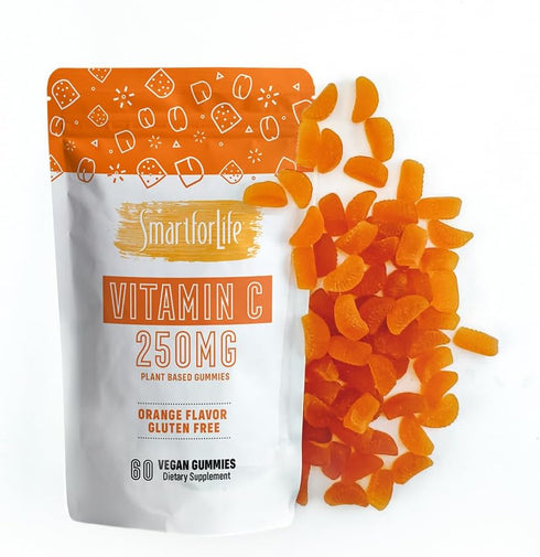 Smart for Life Vitamin C Gummies - Plant Based Vegan Vitamin C Gummies Natural Orange Flavor - Immune Support Gummies for Adults and Kids - Non-GM...