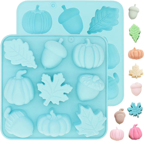 Fall Silicone Mold 3D Pumpkin Silicone Mold Halloween Thanksgiving Candy Mold Autumn Maple Leaf Acornshape Chocolate Candy Cake Pan Baking Tray Mo...