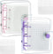 2 Pack Mini Transparent 3 Ring Binder Covers with Binder Inner Paper and Pockets, Clear Soft PVC Notebook Closure Loose Leaf Folder with Snap Butt...