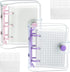 2 Pack Mini Transparent 3 Ring Binder Covers with Binder Inner Paper and Pockets, Clear Soft PVC Notebook Closure Loose Leaf Folder with Snap Butt...
